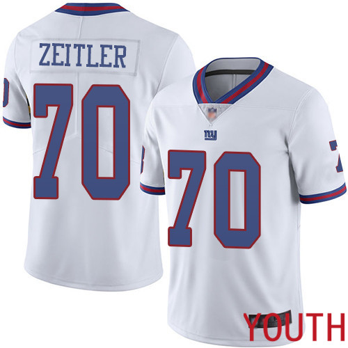 Youth New York Giants #70 Kevin Zeitler Limited White Rush Vapor Untouchable Football NFL Jersey